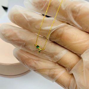 TOUS Gold Teddy Bear Necklace with tsavorite in 18kt yellow gold
